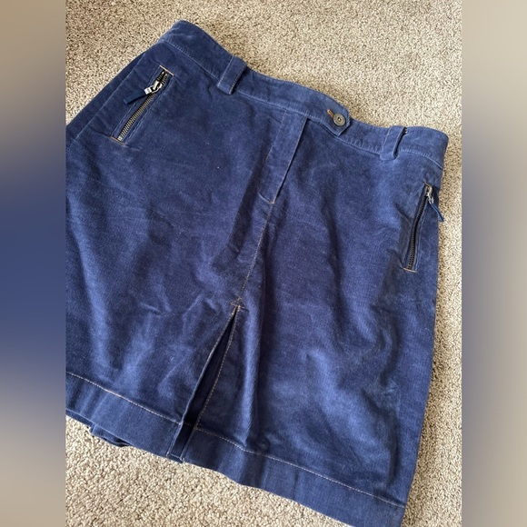 Brooks Brothers blue suede mini skirt size 6 - Picture 2 of 4